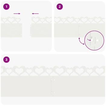 Rasenkanten 30 pcs Weiß 103 x 0,05 x 22 cm Stahl