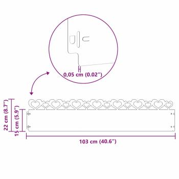 Rasenkanten 10 pcs Anthrazit 103 x 0,05 x 22 cm Stahl