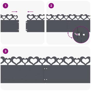 Rasenkanten 10 pcs Anthrazit 103 x 0,05 x 22 cm Stahl