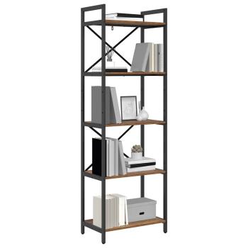 Bücherregal 5 Ebenen 56 x 34 x 171 cm Holzwerkstoff Altholz