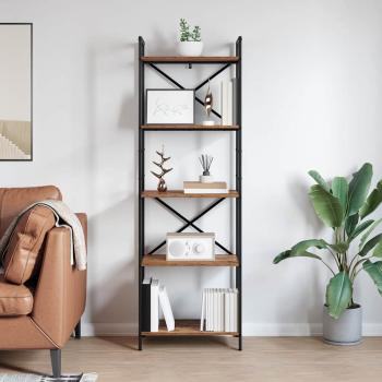 Bücherregal 5 Ebenen 56 x 34 x 171 cm Holzwerkstoff Altholz