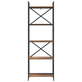 Bücherregal 5 Ebenen 56 x 34 x 171 cm Holzwerkstoff Altholz