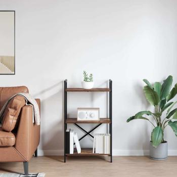 Bücherregal 3 Ebenen 56 x 34 x 96 cm Holzwerkstoff Räuchereiche