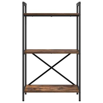 Bücherregal 3 Ebenen 56 x 34 x 96 cm Holzwerkstoff Räuchereiche