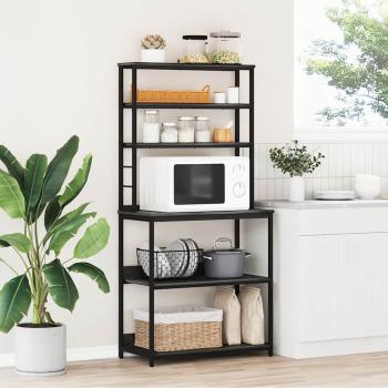 ARDEBO.de - Küchenregal Schwarz Eichen-Optik 80 x 40 x 168 cm Holzwerkstoff