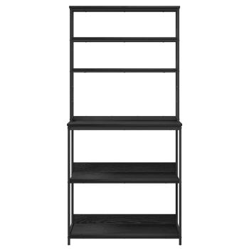 Küchenregal Schwarz Eichen-Optik 80 x 40 x 168 cm Holzwerkstoff