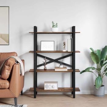 Bücherregal 4 Ebenen 100 x 33,5 x 140 cm Holzwerkstoff