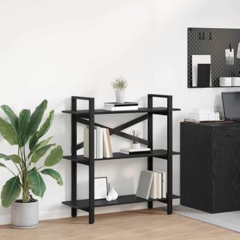 ARDEBO.de - Bücherregal Schwarz Eichen-Optik 100 x 33,5 x 102 cm