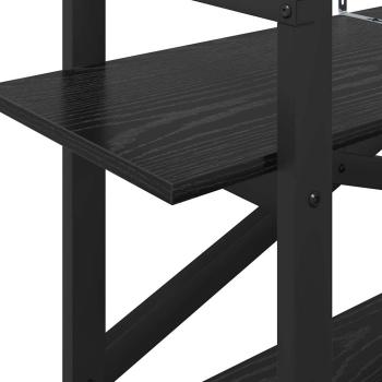 Bücherregal Schwarz Eichen-Optik 100 x 33,5 x 64 cm