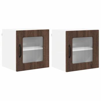 Küchenwandschrank 2 pcs Braun Eichen-Optik 40 x 31 x 40 cm