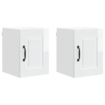 Küchenwandschrank mit Tür 2 pcs Hochglanz Weiß 30 x 31 x 40 cm