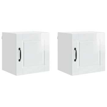 ARDEBO.de - Küchenwandschrank mit Tür 2 pcs Hochglanz Weiß 40 x 31 x 40 cm