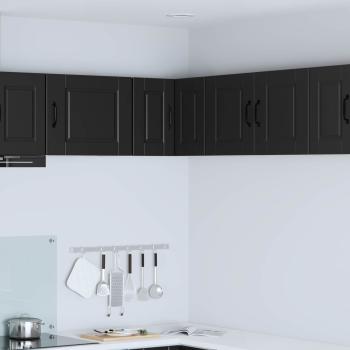 ARDEBO.de - Wand-Eckschrank PORTO Schwarz 57 x 57 x 40 cm Holzwerkstoff