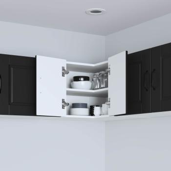 Wand-Eckschrank PORTO Schwarz 57 x 57 x 40 cm Holzwerkstoff