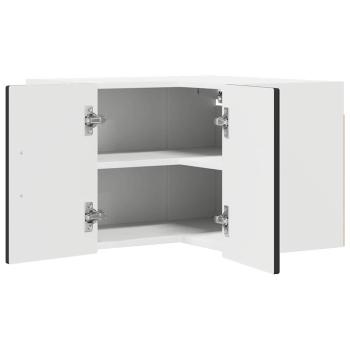 Wand-Eckschrank PORTO Schwarz 57 x 57 x 40 cm Holzwerkstoff