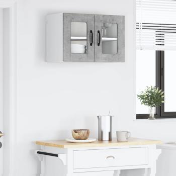 Wandglas-Schrank PORTO Betongrau 60 x 31 x 40 cm Holzwerkstoff