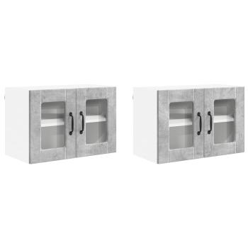 Küchenwandschrank mit Regal 2 pcs Beton Grau 60 x 31 x 40 cm
