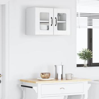Wandglas-Schrank PORTO Hochglanz Weiß 60 x 31 x 40 cm
