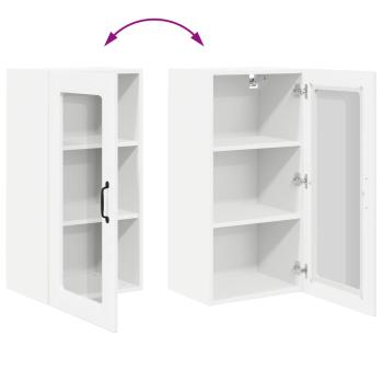 Küchenwandschrank mit Tür 2 pcs Hochglanz Weiß 40 x 31 x 80 cm
