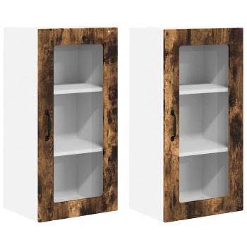 Küchenwandschrank 2 pcs Geräucherte Eiche 40 x 31 x 80 cm