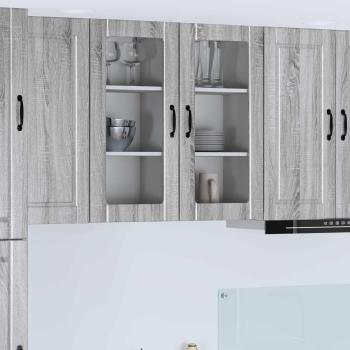 ARDEBO.de - Wandglas-Schrank PORTO Graues Sonoma 40 x 31 x 80 cm