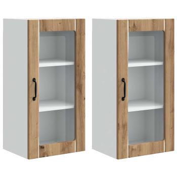 Küchenwandschrank mit Regal 2 pcs Artisan-Eiche 40 x 31 x 80 cm