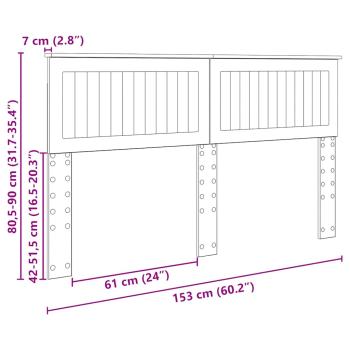 Kopfteil mit Kopfteil Schwarz Eichen-Optik 150 cm Holzwerkstoff