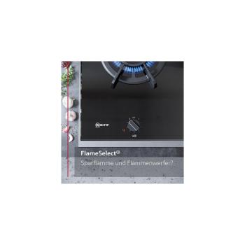 Neff T26DS49N0 N 70 Autarkes Gas-Kochfeld, 58,2 cm breit, Flame Select, Schaltknebel, Edelstahl