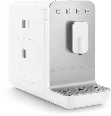 Smeg BCC11WHMEU Kompakt-Kaffeevollautomat, 1350W, 8 Funktionen, 1,4 l Wassertank, Weißmatt/silber