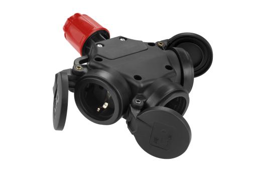 SIROX-3-f-Kpl.-FD, sw/rot IP44 kpl. mit Überwurfmutter