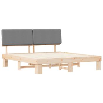 Bettgestell mit gepolstertem Kopfteil Hellgrau 180 x 200 cm