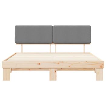 Bettgestell mit gepolstertem Kopfteil Hellgrau 180 x 200 cm