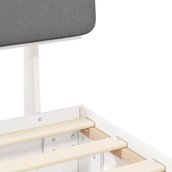 Bettgestell mit gepolstertem Kopfteil Hellgrau 180 x 200 cm