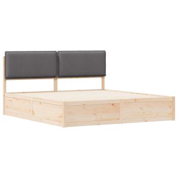 Bettgestell mit gepolstertem Kopfteil Dunkelgrau 200 x 200 cm