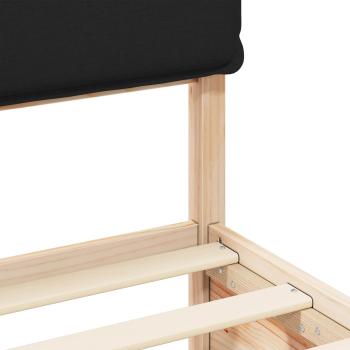 Bettgestell mit gepolstertem Kopfteil Schwarz 200 x 200 cm