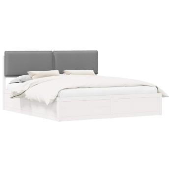 Bettgestell mit gepolstertem Kopfteil Hellgrau 200 x 200 cm