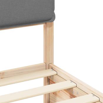 Bettgestell mit gepolstertem Kopfteil Hellgrau 160 x 200 cm