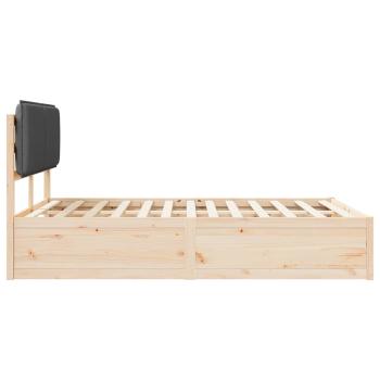 Bettgestell mit gepolstertem Kopfteil Dunkelgrau 140 x 190 cm