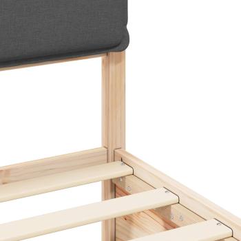 Bettgestell mit gepolstertem Kopfteil Dunkelgrau 135 x 190 cm