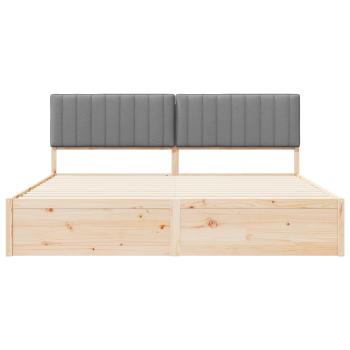 Bettgestell mit gepolstertem Kopfteil Hellgrau 200 x 200 cm