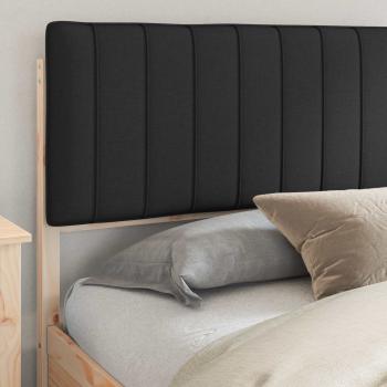 Bettgestell mit gepolstertem Kopfteil Schwarz 200 x 200 cm