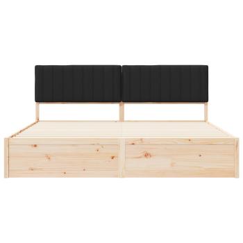 Bettgestell mit gepolstertem Kopfteil Schwarz 200 x 200 cm