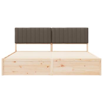 Bettgestell mit gepolstertem Kopfteil Taupe 200 x 200 cm