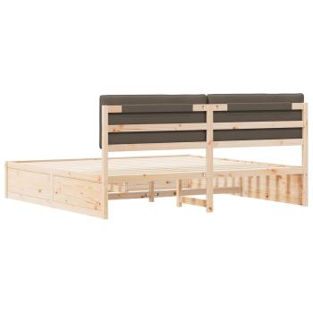 Bettgestell mit gepolstertem Kopfteil Taupe 200 x 200 cm