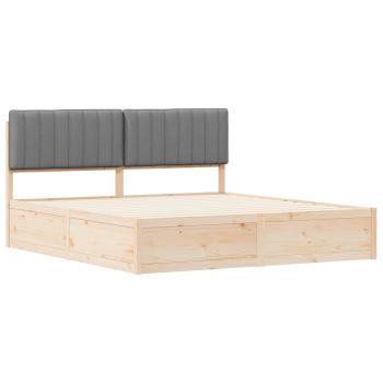 Bettgestell mit gepolstertem Kopfteil Hellgrau 180 x 200 cm