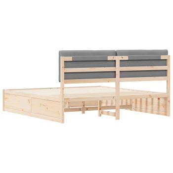 Bettgestell mit gepolstertem Kopfteil Hellgrau 180 x 200 cm