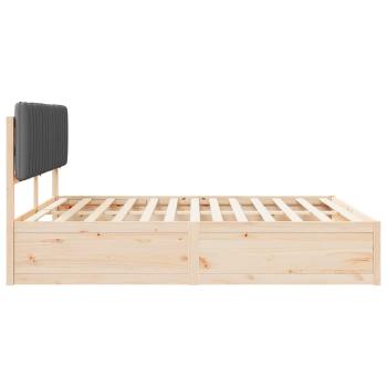 Bettgestell mit gepolstertem Kopfteil Dunkelgrau 180 x 200 cm