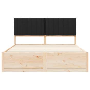 Bettgestell mit gepolstertem Kopfteil Schwarz 160 x 200 cm