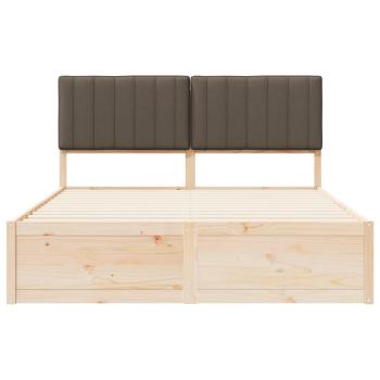 Bettgestell mit gepolstertem Kopfteil Taupe 160 x 200 cm