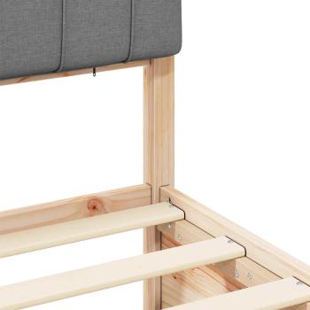 Bettgestell mit gepolstertem Kopfteil Hellgrau 150 x 200 cm